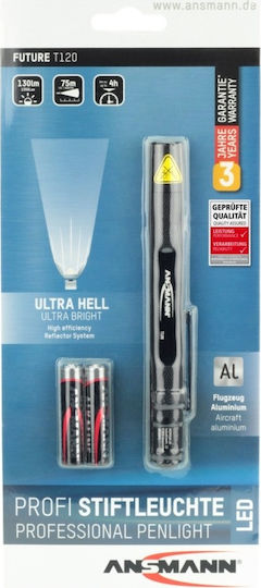 Ansmann Lanternă LED IP54 cu Luminozitate Maximă 130lm Future T120 Negru