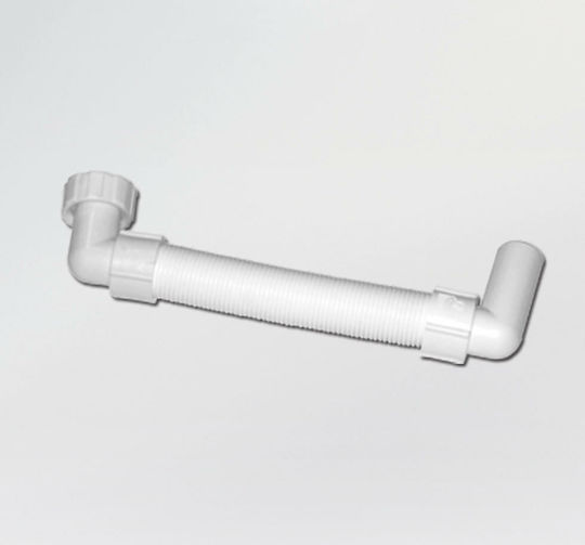 Ponte Giulio 130 Series Plastic Siphon Sink Flexible with Length 67.5cm White