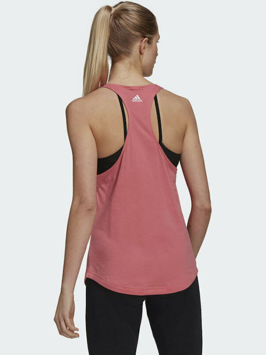 Adidas Loungewear Essentials Women's Athletic Cotton Blouse Sleeveless Pink