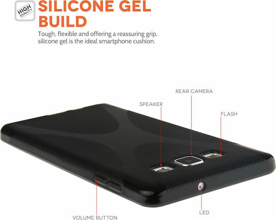 YouSave Accessories Silicone Gel X-Line Case Задна корица Силикон Черен