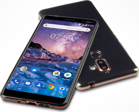 Terrapin TPU Gel Back Cover Σιλικόνης Μαύρο (Nokia 7 Plus)