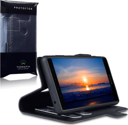 Terrapin Low Profile Carbon Brieftasche Synthetisches Leder Schwarz (Xperia XZ2 Kompakt)