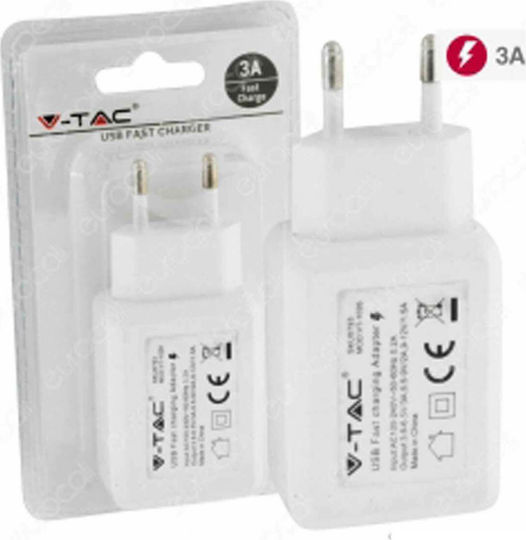 V-TAC Wireless Charger with USB-A Port 18W White