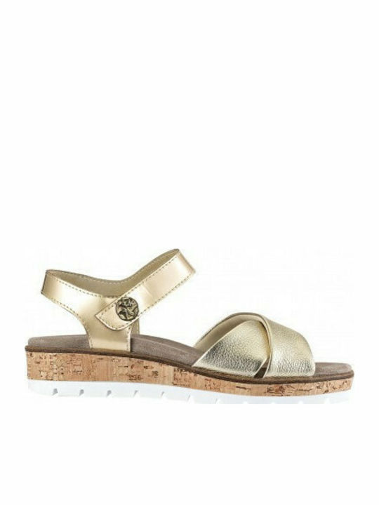 Naturelle Women's Flat Sandals Anatomic in Gold Color