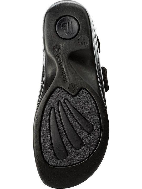 Sofie Leather Women's Flat Sandals Anatomic in Black Color