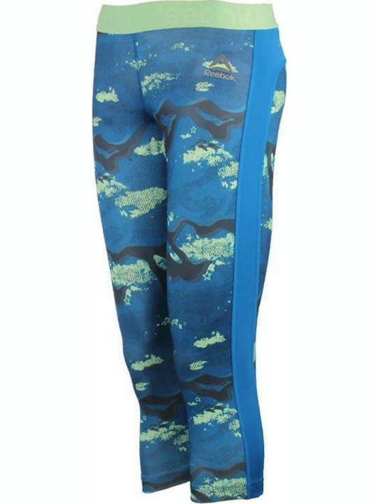 Reebok Workout Ready Camo Women's Capri Training Legging Turquoise