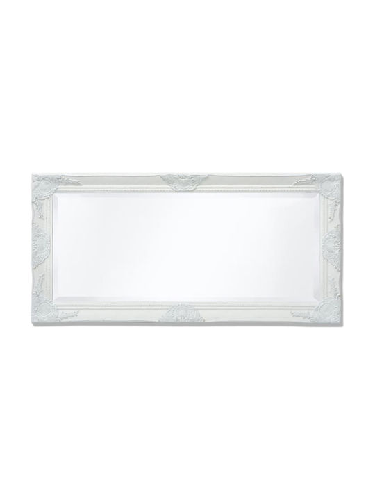 vidaXL Oglindă de Perete cu Alb Ramă din Lemn 100x50cm 1buc