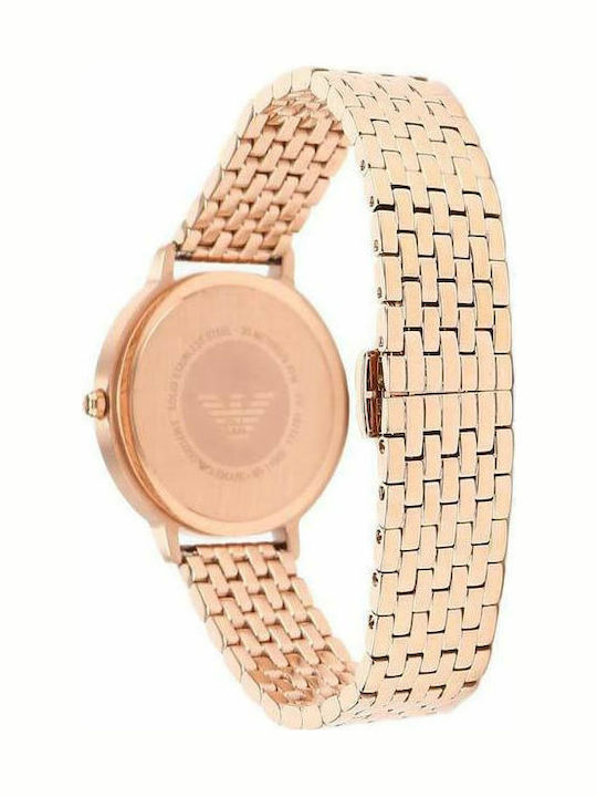 Emporio Armani Kappa Ανδρικό Ρολόι 32mm Μπαταρίας με Ροζ Χρυσό Μεταλλικό Μπρασελέ