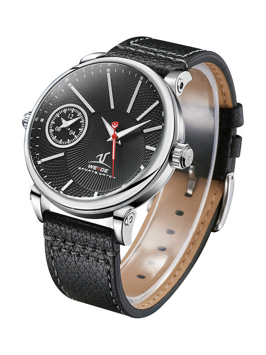Weide Men's Watch 50mm Battery with Black Leather Strap
