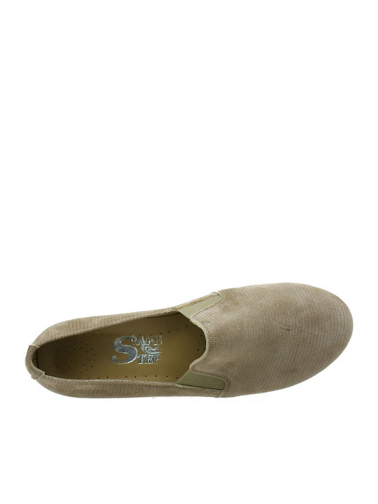 Anatomic Women's Leather Glitter Taupe Slip-Ons