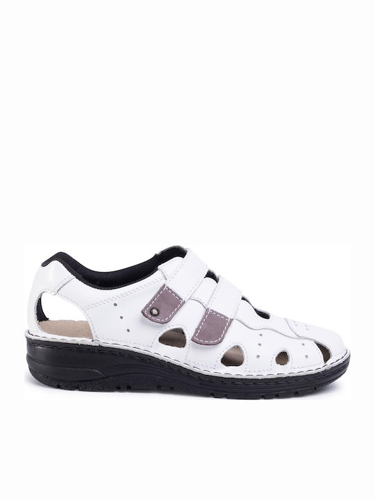 Larena Leder Damen Ballerinas in Weiß Farbe