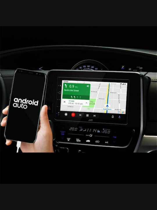 JVC Sistem Audio Auto 2DIN (Bluetooth/USB/AUX/WiFi/GPS/Apple-Carplay/Android-Auto) cu Ecran Tactil 6.8"
