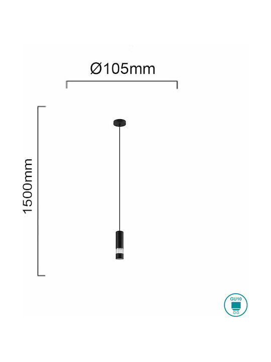 Eglo Bernabeta Pendant Light Black with Socket GU10
