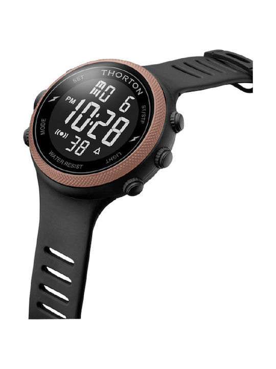 Thorton Digital Men's Watch 50mm Chronograph Battery with Gray Rubber Strap