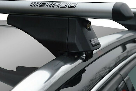 Menabo Tiger Silver 120cm. Universell für Autos mit Werksdachstangen (mit Dachträgerfüßen und Schloss) Silber