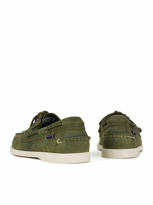Docksides Portland Crazy Men's Suede Boat Shoes Green