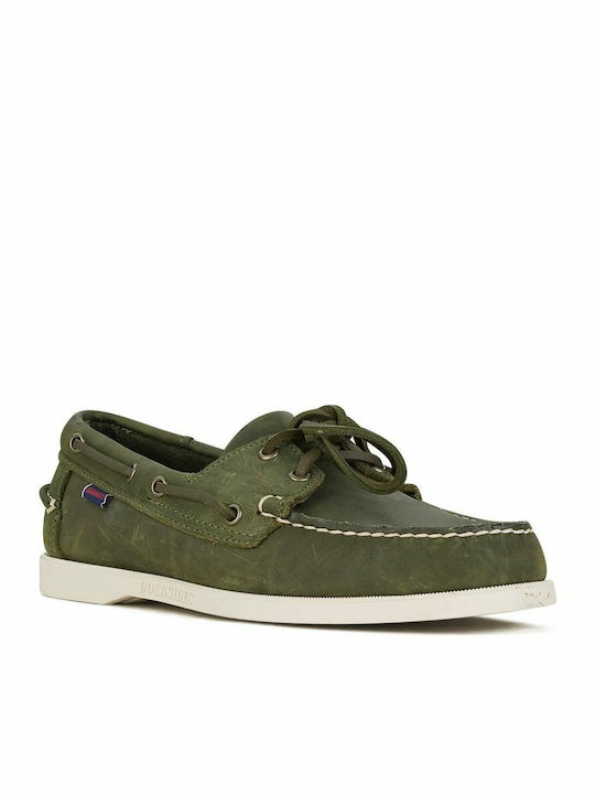 Docksides Portland Crazy Men's Suede Boat Shoes Green