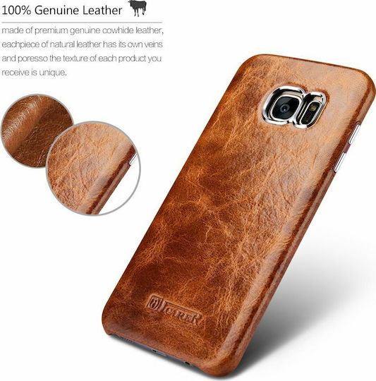 iCarer Oil Wax Back Cover Δερμάτινο Καφέ (Galaxy S7 Edge)