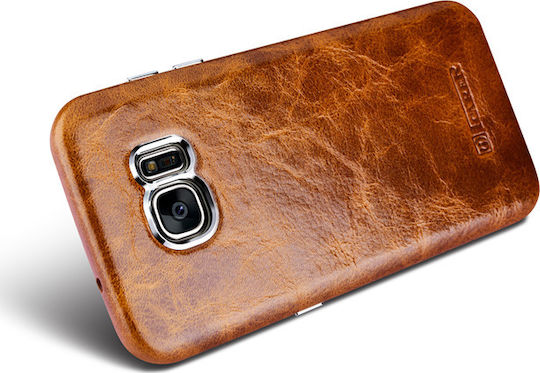 iCarer Oil Wax Back Cover Δερμάτινο Καφέ (Galaxy S7 Edge)
