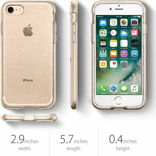 Spigen Neo Hybrid Crystal Glitter Back Cover Plastic 2mm Gold (iPhone SE 2022/2020)