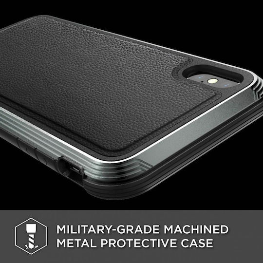 X-Doria Defense Lux Задна корица Изкуствена кожа 2мм Черен (iPhone XS Max)