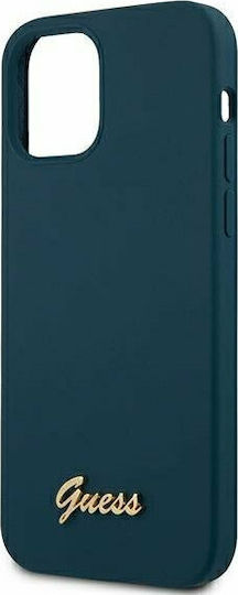 Guess Metal Logo Script Back Cover Πλαστικό Μπλε (iPhone 12 Pro Max)