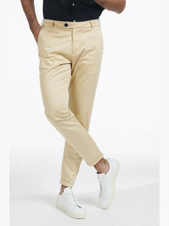 Les Deux Men's Trousers Chino Elastic Beige