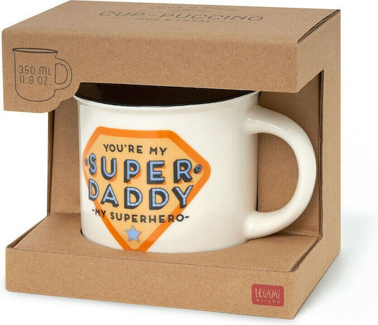 Legami Milano Cup-Puccino Super Daddy Mug Ceramic White 350ml Legami Milano Cup-Puccino Super Daddy Mug Ceramic White 350ml