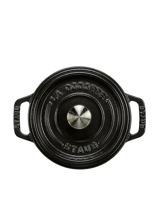 Staub Cocotte Βαθιά Κατσαρόλα από Μαντέμι 0.4lt / 12cm Black