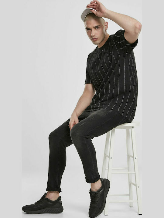 Pinstripe T-shirt Black