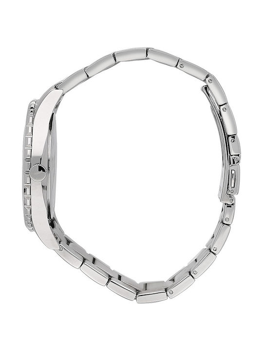 Trussardi T-Logo Herrenuhr 43mm Batterie mit Silbernem rostfreiem Stahlarmband