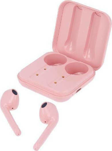 Swissten Flypods In-ear Bluetooth Handsfree Ακουστικά με Θήκη Φόρτισης Ροζ