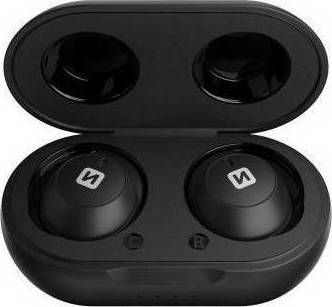Swissten Stonebuds Bluetooth Handsfree Ακουστικά με Θήκη Φόρτισης Μαύρα