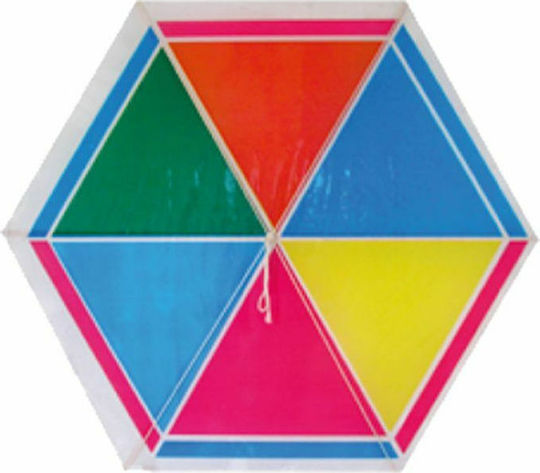 Carnavalista Hexagon Kite Plastic with Tail 80x80cm (Μiscellaneous Designs) 1pcs