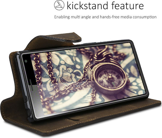 KWmobile Kalibri Suede Anchor Wallet Δερμάτινο Καφέ (Xperia 10)