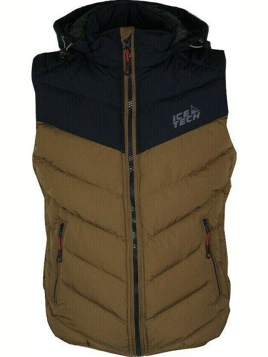 Sleeveless Jacket Puffer Brown
