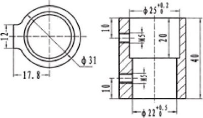 Eval Μsonstige Schiffsausrüstung Σκάφους Rohrverbinder 22/25mm Edelstahl