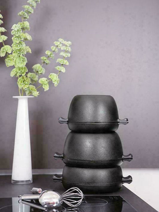 Skeppshult Pots Set of Cast Iron with No Coating Black 2pcs