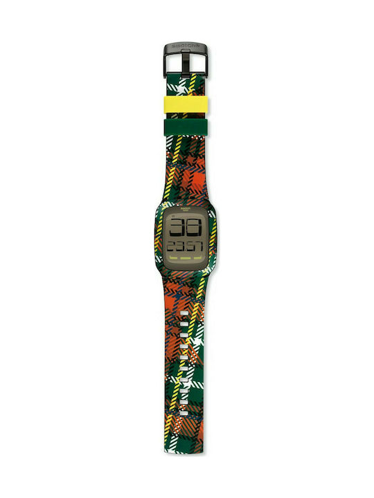 Swatch Digital Watch with Rubber Strap