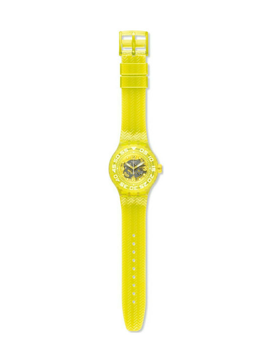 Swatch Swatch Men's Watch 44mm Battery with Rubber Strap Lemon Profond