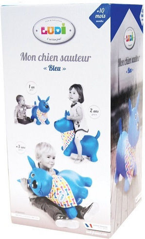 Ludi Hop Hop Dog Bouncing Dog for 1+ Years Blue 48cm.