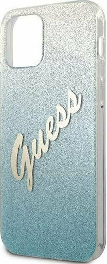 Guess Glitter Gradient Script Back Cover Πλαστικό Μπλε (iPhone 12 Pro Max)