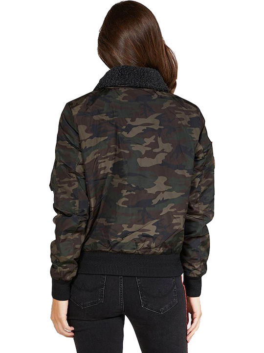 Superdry Delta Women's Short Lifestyle Jacket for Winter Khaki