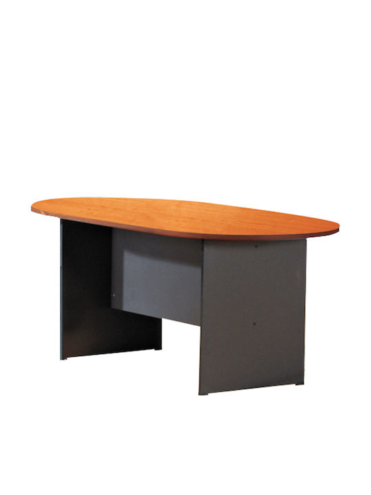 Τραπέζι Συνεδριάσεων Oval Ξύλινο Dark Grey 240x120x75εκ.