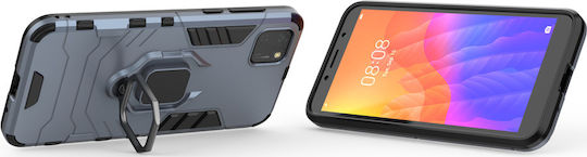 Hurtel Ring Kickstand Armor Back Cover Plastic Blue (Huawei Y5p)