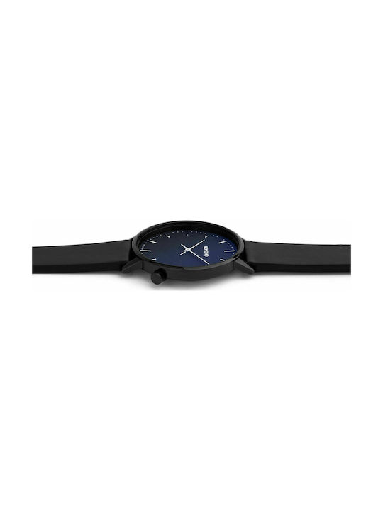 Komono Harlow Watch with Black Leather Strap