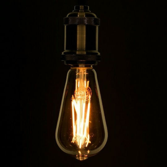 GloboStar Edison Retro Λάμπα LED 10W 140mm για Ντουί E27 και Σχήμα ST64 Θερμό Λευκό 1050lm Dimmable