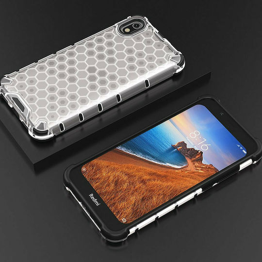 Hurtel Honeycomb Umschlag Rückseite Silikon Transparent (Redmi 7A)
