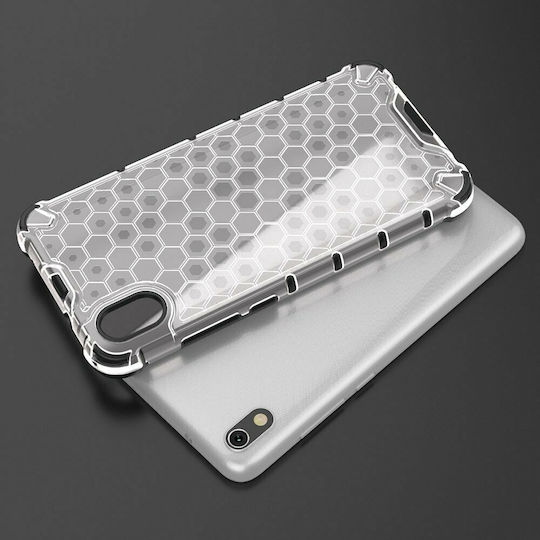 Hurtel Honeycomb Umschlag Rückseite Silikon Transparent (Redmi 7A)
