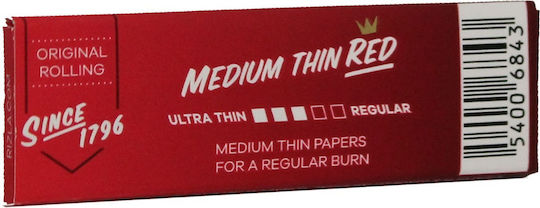Rizla Medium Thin Red Χαρτάκια Στριφτού Τσιγάρου 50 φύλλα 1τμχ